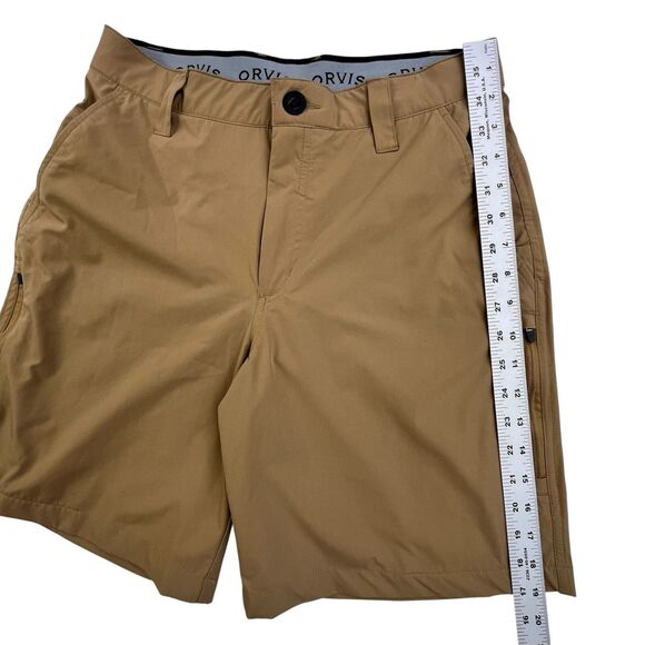 Orvis Tech Shorts Men's 30 Khaki Cargo Pocket Performance Hiking Stretch - Picture 14 of 15